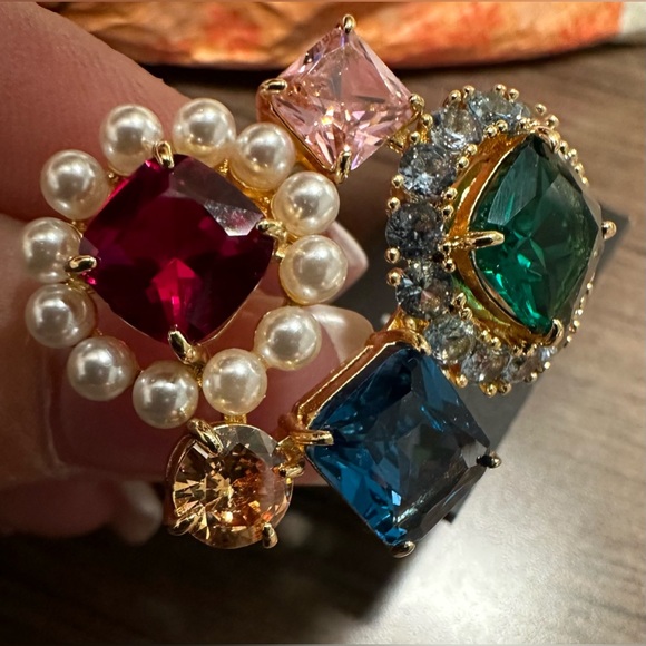 Kate Spade Victoria Cluster Cocktail Ring Size 9 NWT - Picture 6 of 8